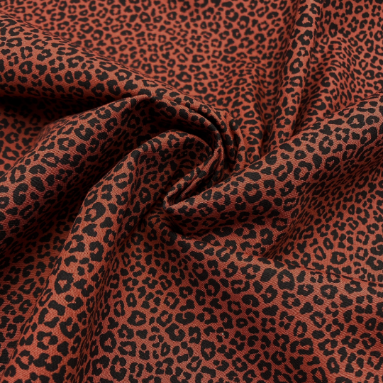 Baumwollstoff, Dekostoff - 13,00 EUR/m, Leoparden Muster in den Farben braun/ schwarz
