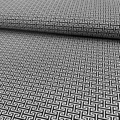 Viskose-Stretch Stoff mit geometrischem Muster -  7,25 Euro pro 0,5 Meter (schwarz/ weiß)