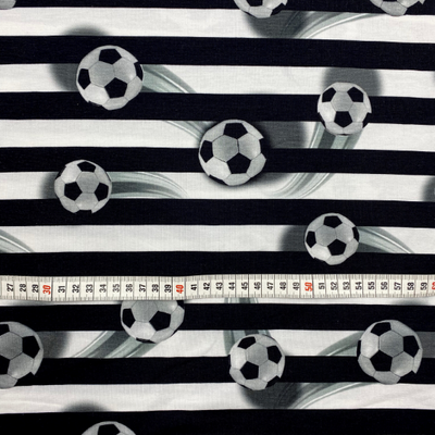 Jersey stoff, Fußball - 16,00 EUR/m - in zwei Varianten, bunt oder schwarz/ weiß
