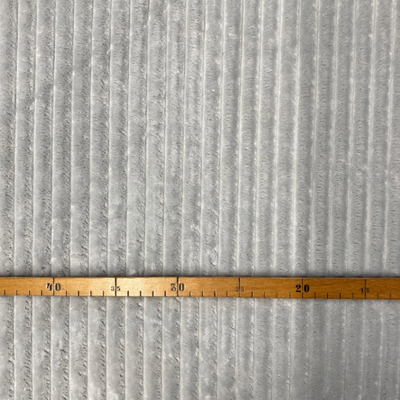 Fellimitat Stoff Plüsch Kuschelweich breite Streifen - ecru oder hellgrau ab 0,5m (14,50/m)