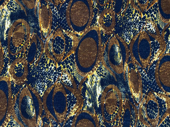 Polyesterstrick, mit geometrischem Animalprint, braun, gelb